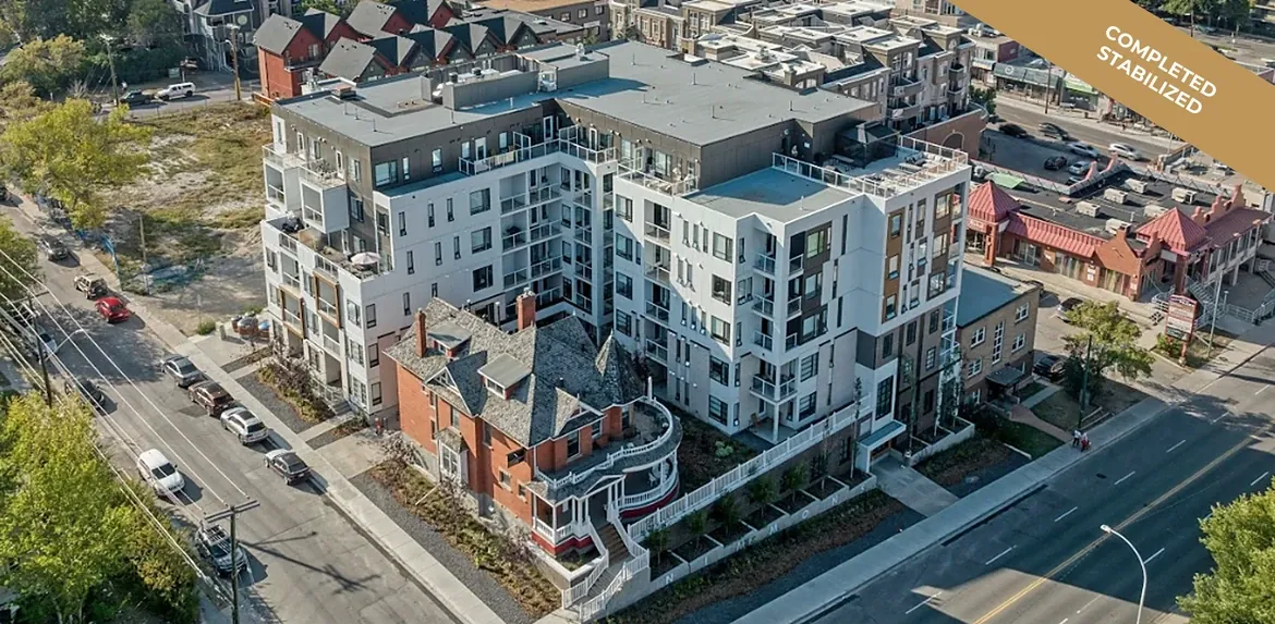 Aerial view of Nimmons in Bankview, Calgary