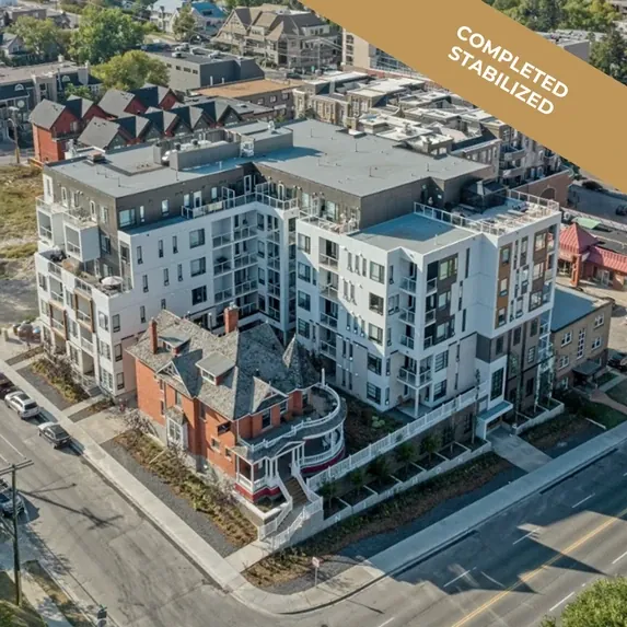Aerial view of Nimmons in Bankview, Calgary