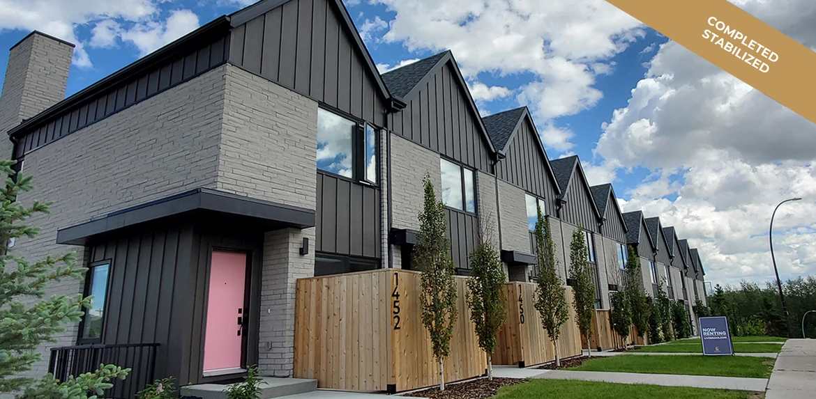 Wilderness Ridge townhomes in Capitol Hill, Calgary, completed and stabilized